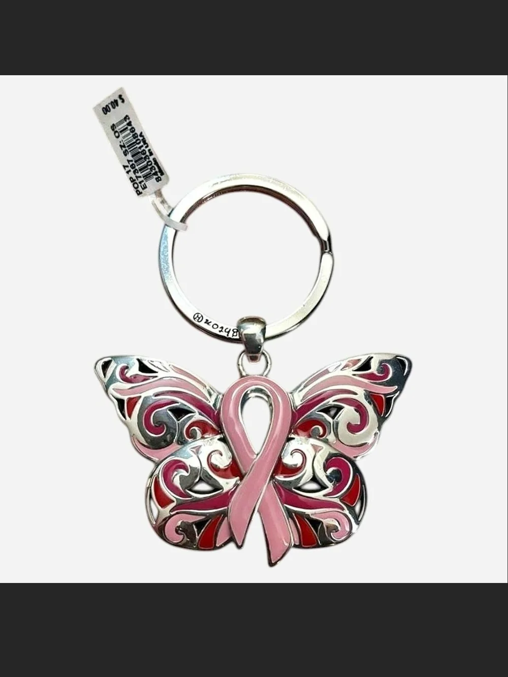 Brighton Power Of Pink Butterfly Ribbon Keychain